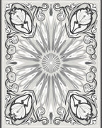 Symmetrical Floral Art Nouveau Style Rug