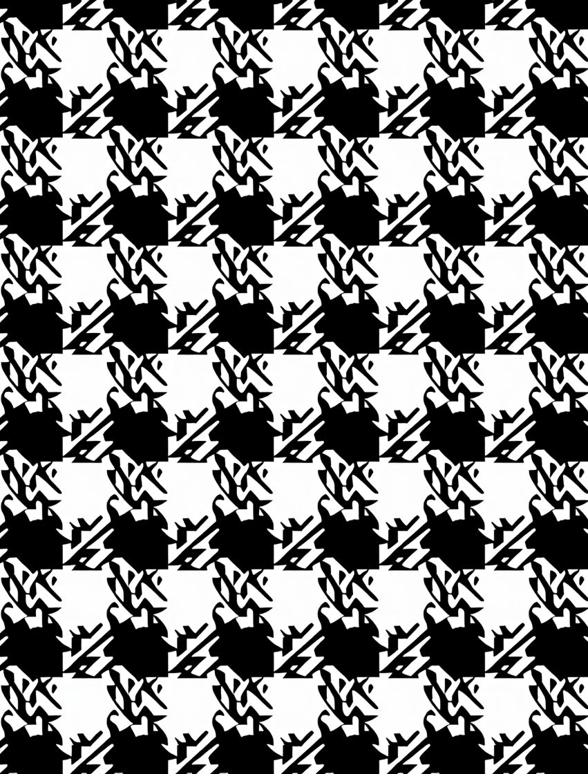 Abstract Black White Geometric Pattern Rug