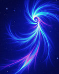 Electric Blue Pink Swirls Rug