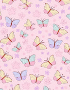 Whimsical Butterfly Flower Pattern Rug