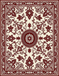Intricate Floral Bordered Medallion Design Rug