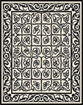 Ornate Floral Swirl Motif Rug