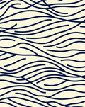 Abstract Navy Blue Wavy Lines Rug