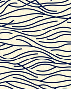 Abstract Navy Blue Wavy Lines Rug