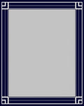 Classic Navy White Geometric Frame Design Rug