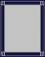 Classic Navy White Geometric Frame Design Rug