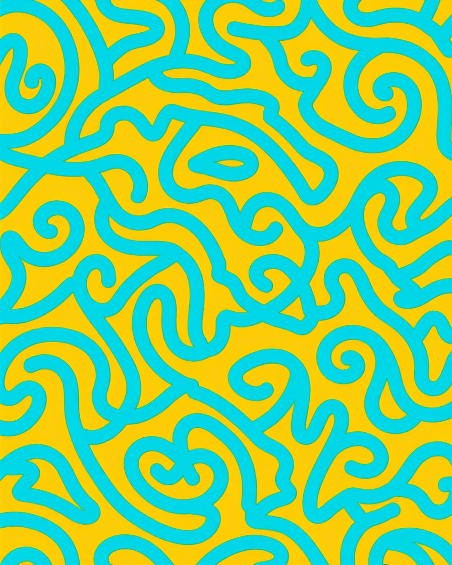 Bold Blue Swirls Abstract Pattern Rug
