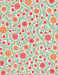 Coral Pink Orange Floral Vine Pattern Rug