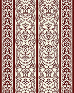 Burgundy Cream Ornate Stripe Design Rug