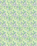 Delicate Floral Sketch with Light Green Background Rug