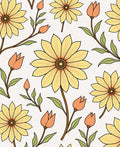 Yellow Daisy Floral Pattern Design Rug