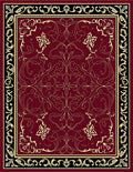 Elegant Floral Motif Burgundy Rug