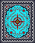 Bold Geometric Mandala Floral Design Rug