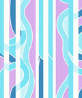Vivid Blues Lavender Stripes Swirl Design Rug