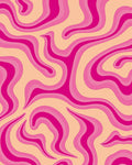 Pink Peach Swirl Wave Design Rug