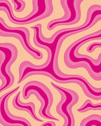 Pink Peach Swirl Wave Design Rug