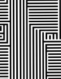 Bold Black White Geometric Stripe Rug
