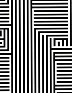 Bold Black White Geometric Stripe Rug