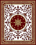 Rich Wine Scarlet Floral Scroll Rug