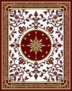 Rich Wine Scarlet Floral Scroll Rug