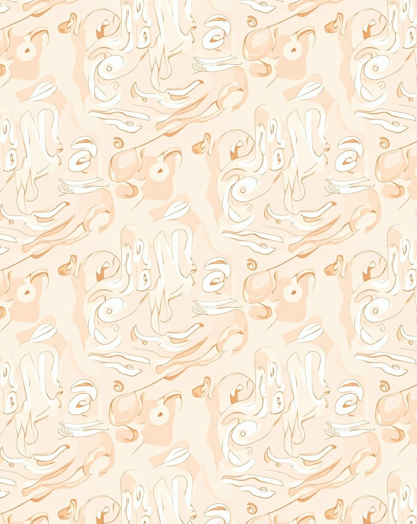 Neutral Abstract Flowing Organic Pattern Rug