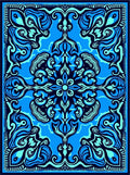 Deep Blue Abstract Symmetry Rug