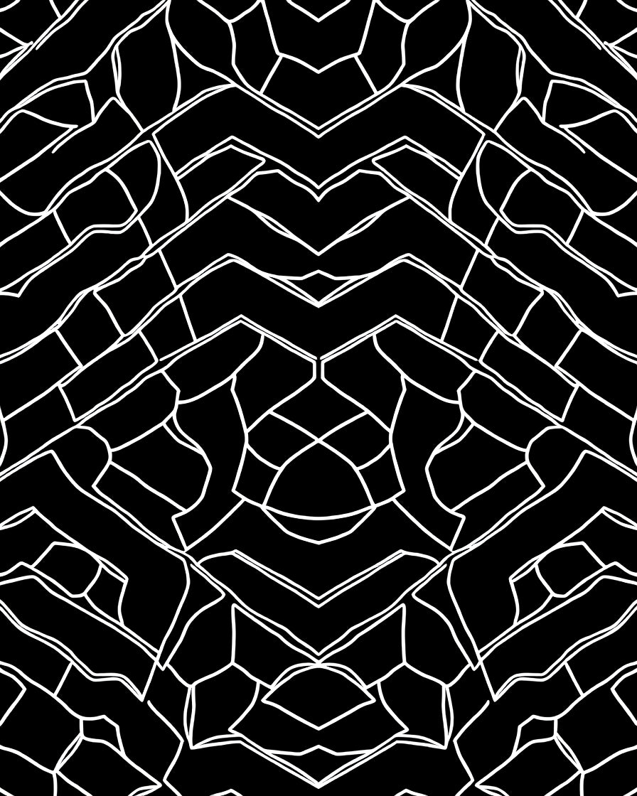 Abstract Black White Geometric Design Rug