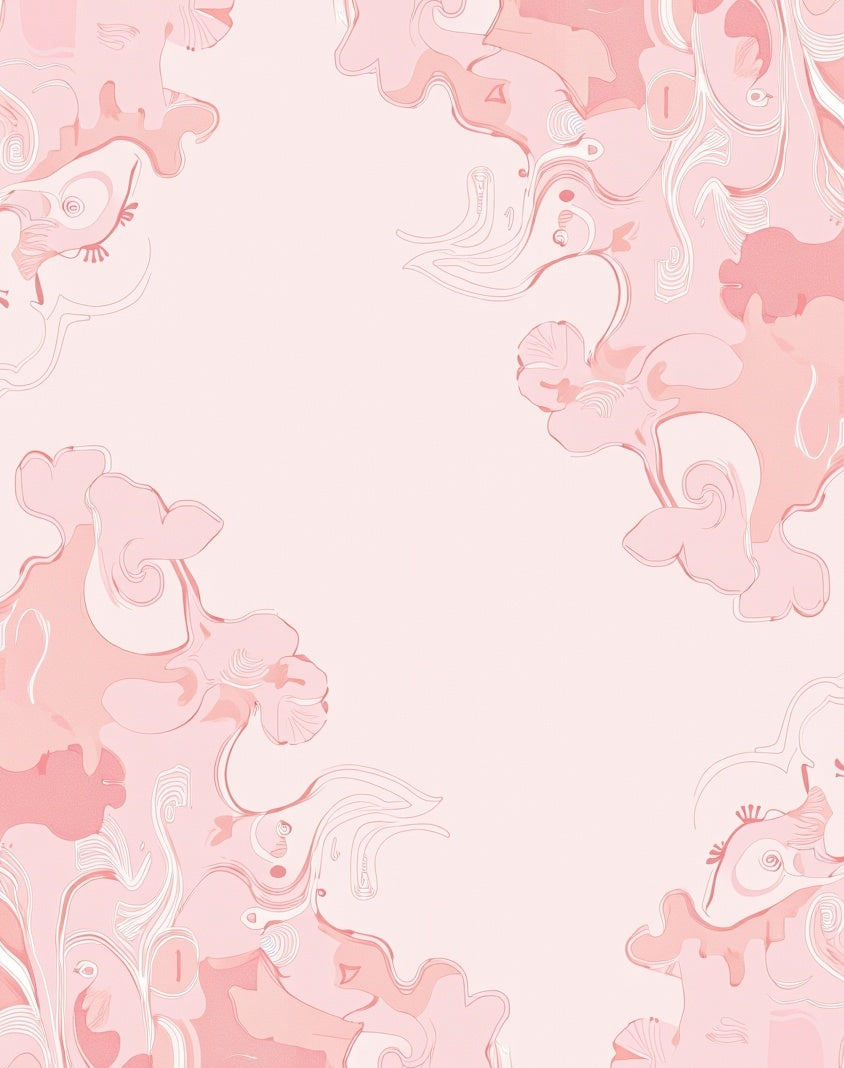 Whimsical Pink Swirl Floral Design Rug