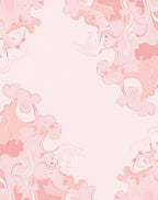 Whimsical Pink Swirl Floral Design Rug