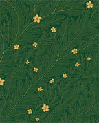 Elegant Green Floral Vine Pattern Rug