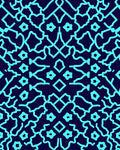 Abstract Cyan Geometric Symmetry Design Rug