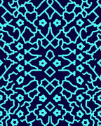 Abstract Cyan Geometric Symmetry Design Rug