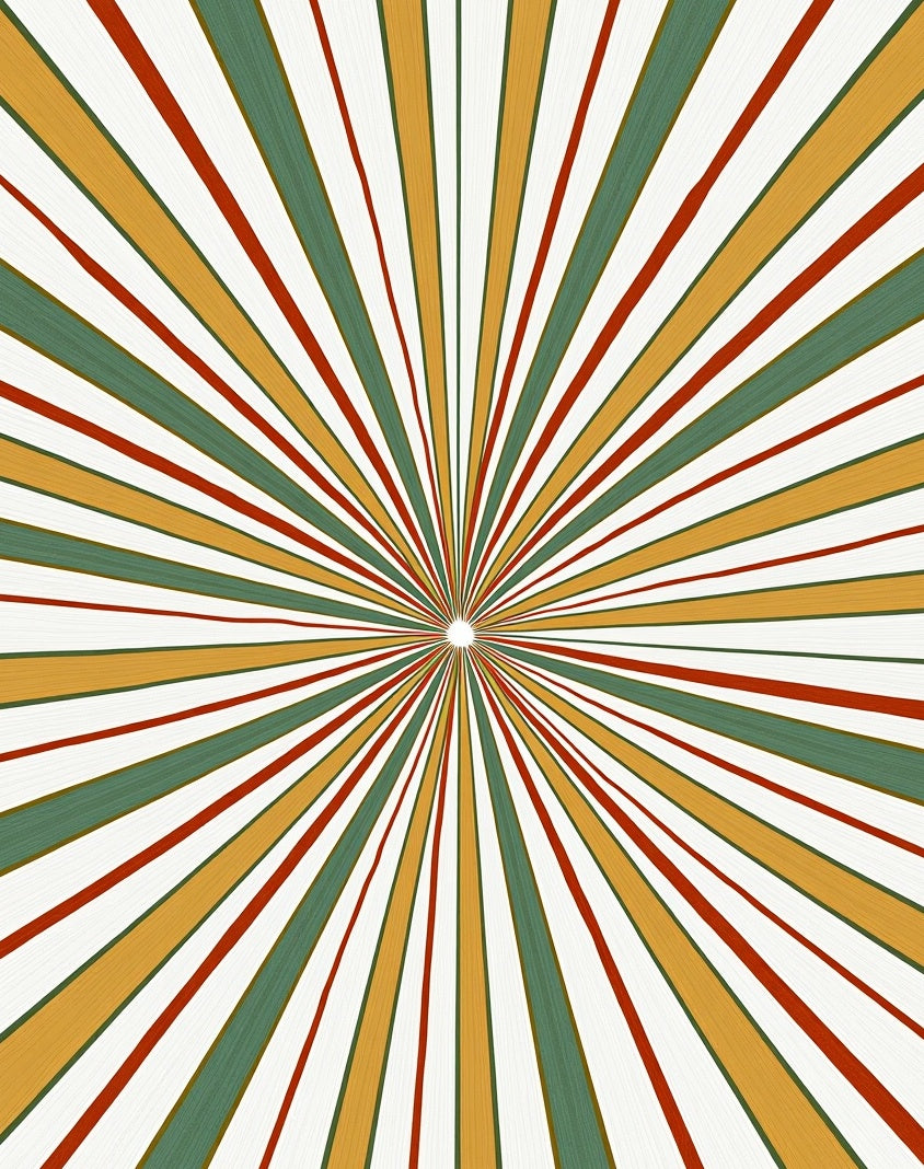 Radiating Stripes Geometric Pattern Rug