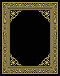 Elegant Ornate Gold Border Design Rug