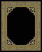 Elegant Ornate Gold Border Design Rug