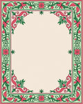 Vintage Floral Swirl Border Design Rug