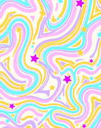 Pastel Swirl Star Pattern Rug