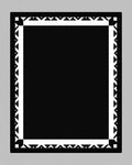 Monochrome Geometric Border Square Rug