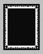 Monochrome Geometric Border Square Rug