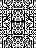 Bold Black White Abstract Maze Design Rug