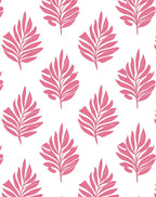 Pink Leaf Patterned Textile Rug