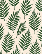 Tropical Fern Leaf Pattern Design Rug