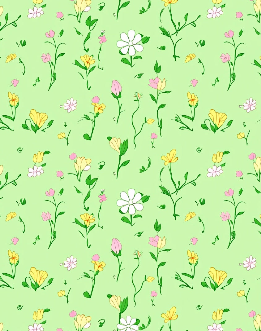 Delicate Floral Botanical Pattern Design Rug
