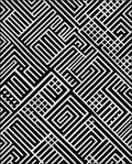 Geometric Maze Black and White Pattern Rug