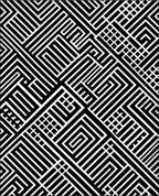 Geometric Maze Black and White Pattern Rug