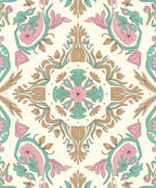 Art Nouveau Floral Medallion Pattern Rug