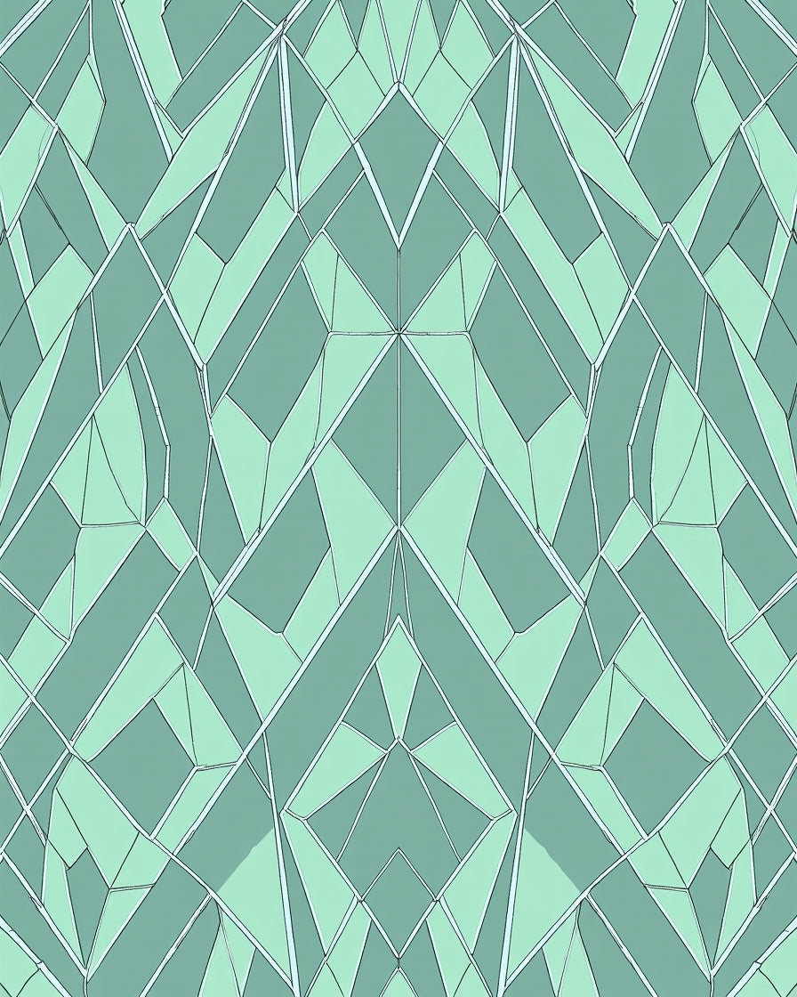 Mint Geometric Linear Pattern Rug