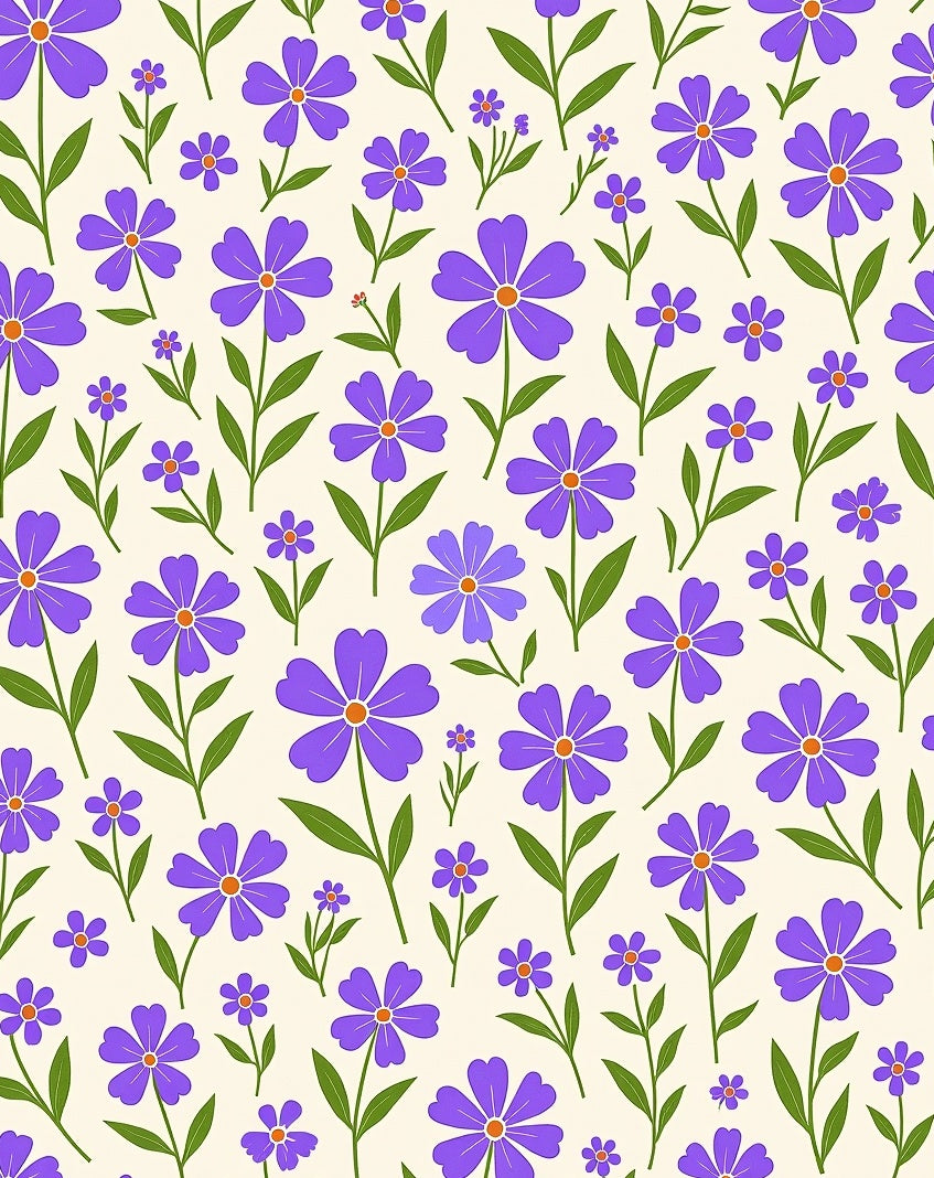 Retro Purple Floral Pattern Rug