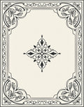 Elegant Floral Scrollwork Framed Design Rug