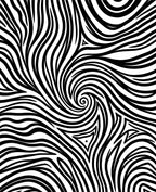 Bold Black White Abstract Swirls Rug